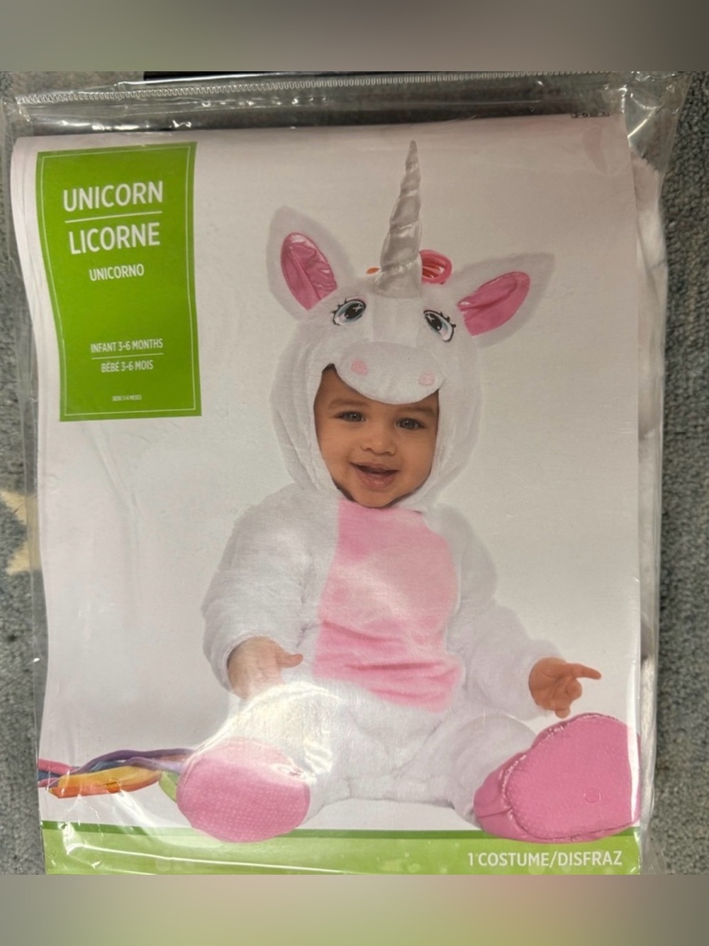 Unicorn Infant Halloween Costume, 3-6 months, NEW